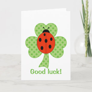Carte Pois de shamrock et chance de coccinelle bonne !
