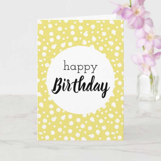 Carte Pois Jaune Anniversaire Vierge (Orchidée)