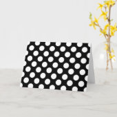 Carte Pois noirs et blancs, Motif Polka (Fleur jaune)