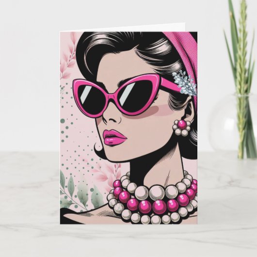 Carte Poised Chic Couture Anniversaire (Devant)