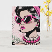 Carte Poised Chic Couture Anniversaire (Fleur jaune)