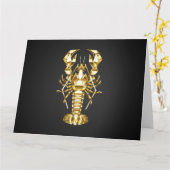 Carte Poisson à langouste polygonale dorée sur noir (Fleur jaune)