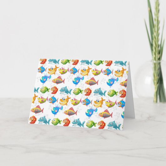 Carte Poisson Anniversaire En Bulles (Devant)