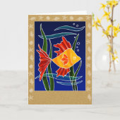 Carte Poisson batiqué (Fleur jaune)