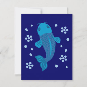 Carte Poisson bleu Koi