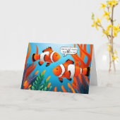 Carte Poisson clown 80e Humour d'anniversaire (Fleur jaune)