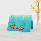 Carte Poisson Clown Amoureux Dans la Mer (Fleur jaune)