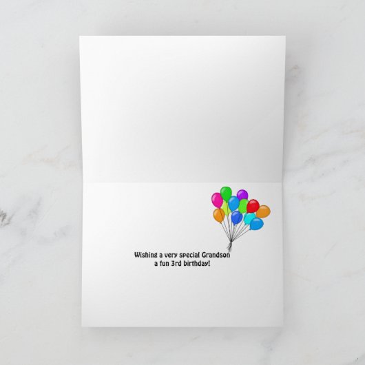 Carte Poisson clown en algue pour 3ème anniversaire (Intérieur)