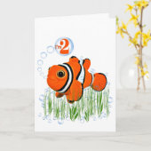 Carte Poisson clown pour 2e anniversaire (Fleur jaune)