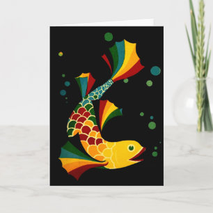 Carte poisson coloré ‘n bulles