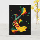 Carte poisson coloré ‘n bulles (Fleur jaune)