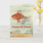 Carte Poisson d'anniversaire (Fleur jaune)