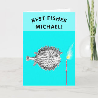 Carte Poisson d'anniversaire amusant