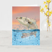 Carte Poisson d'anniversaire dans l'eau (Fleur jaune)