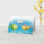 Carte Poisson d'anniversaire en bulles (Fleur jaune)