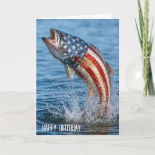 Carte Poisson de drapeau américain d'anniversaire