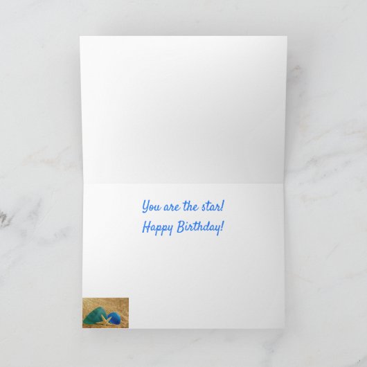 Carte Poisson D'Épée Et Verre De Mer Anniversaire (Intérieur)