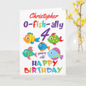 Carte Poisson Drôle Personnalisé Tout Âge Anniversaire (Fleur jaune)