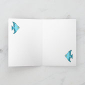 Carte Poisson et En vichy Turquoise Ballons Numéro 1er A (Intérieur)