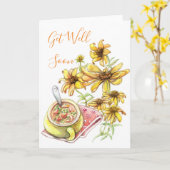 Carte Poisson et soupe (Fleur jaune)
