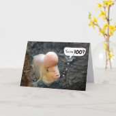 Carte Poisson Flowerhorn 100e Humour d'anniversaire (Fleur jaune)