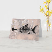 Carte Poisson fossile de requin guitare (Fleur jaune)