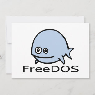 Carte Poisson FreeDos - Bleu avec nom