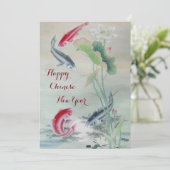 Carte Poisson Koi avec Lotus (Debout devant)