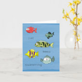 Carte Poisson qui nage (Fleur jaune)