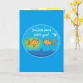 Carte Poisson rouge contrarié (anniversaire) (Fleur jaune)