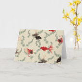 Carte Poisson rouge japonais (Fleur jaune)