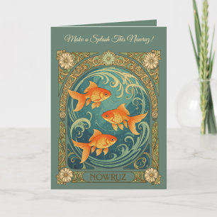 Carte Poisson rouge Nowruz du renouveau