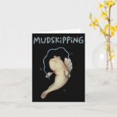 Carte Poisson vintage Mudskiper Poisson Rétro (Fleur jaune)