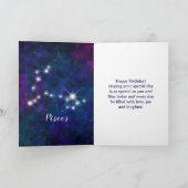 Carte Poissons Constellation Zodiaque Joyeux anniversair (Intérieur)