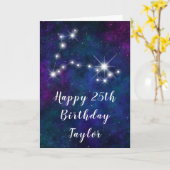 Carte Poissons Constellation Zodiaque Joyeux anniversair (Fleur jaune)