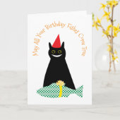 Carte Poissons d'anniversaire (Fleur jaune)