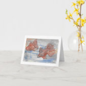 Carte Poissons de fantaisie - Petites salutations pliées (Fleur jaune)