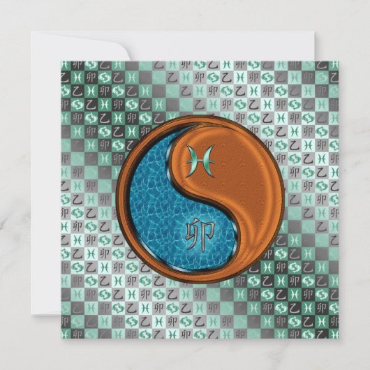 Carte Poissons et lapin de bois (Devant)