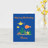 Carte Poissons mignons sous la mer (Fleur jaune)