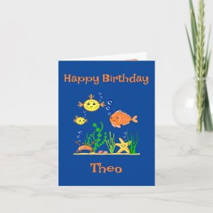 Carte Poissons mignons sous la mer