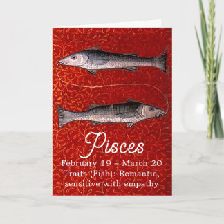 Carte Poissons signe Zodiaque Poisson fête d'anniversair