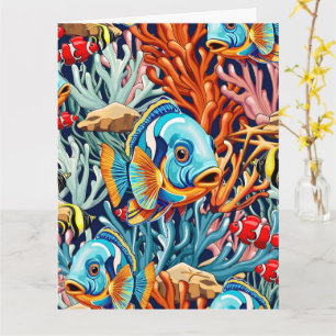 Carte Poissons Tropicaux Couleurs Été Vibes