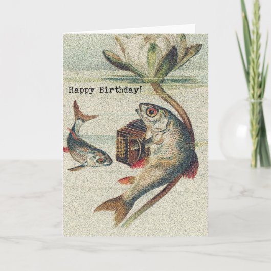 Carte Poissons vintages d'anniversaire (Devant)