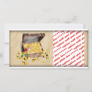 Carte Poitrine au trésor de pirate sur papier à crinet