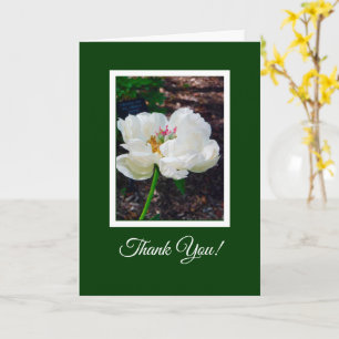 Carte Poitrine Florale/Blanche/ Merci