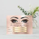 Carte Poitrine rose Maquillage Artiste certificat cadeau (Debout devant)
