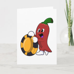 Carte Poivre au Poker avec des jetons de Poker