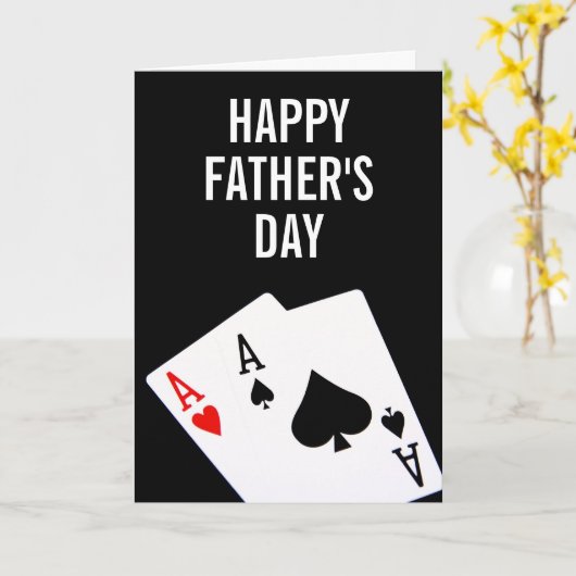 Carte Poker fête des pères (Fleur jaune)