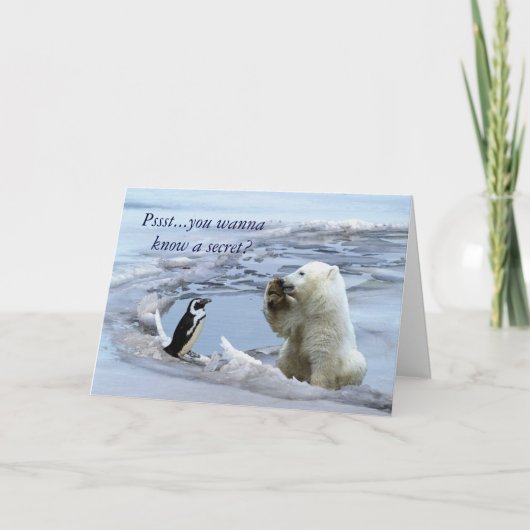 Carte Polar Bear Cub & Penguin Best Friends Card (Devant)