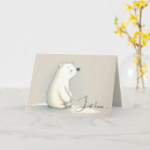 Carte Polar Bear pense à vous (Fleur jaune)